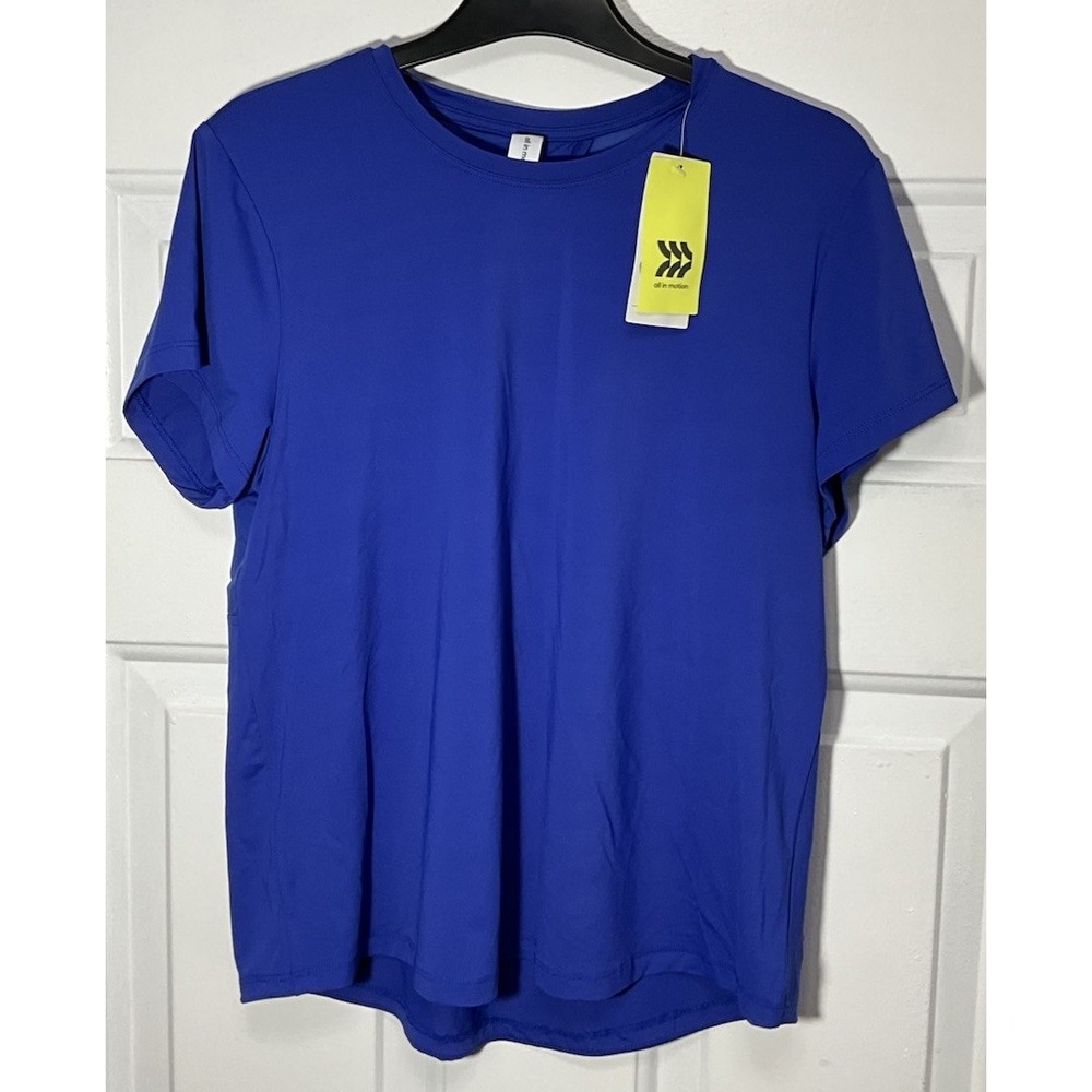 All in Motion Blue Quick Dry Mesh Back Tee Odor Control Women's Small